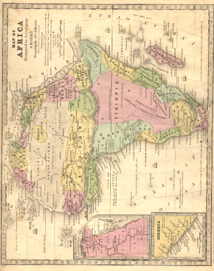 colonies are identified: Monrovia, Georgia Colony, Pennsylvania Colony, 